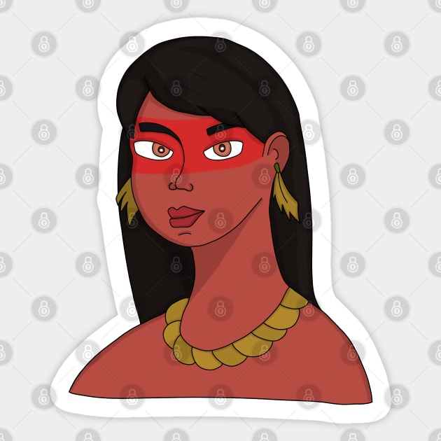 Native Woman Sticker by DiegoCarvalho